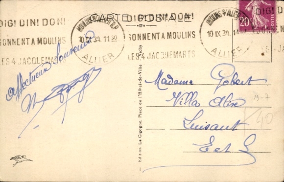 Postcard Vichy-Allier, Casino Baccarat Room