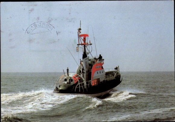 Postcard Sea Rescue Cruiser with daughter boat Otto Schülke, Sea Rescue