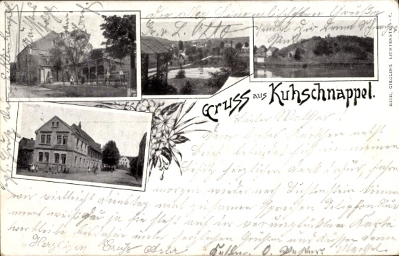 Ak Kuhschnappel Sankt Egidien in Saksen, ansichtkaart met foto's van gebouwen, berglandschap, ...