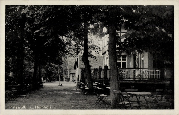 Postcard Pritzwalk in the Prignitz, Hainholz, terrace