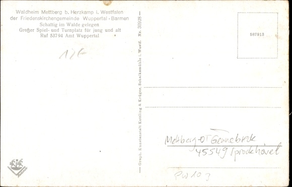 Postcard Meltberg Gennebreck Sprockhövel, Waldheim der Friedenskirche, terrace