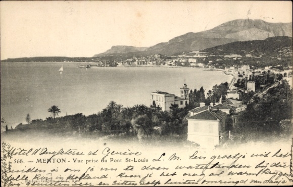 CPA Menton Alpes Maritimes, nagroda Vue du Pont St Louis