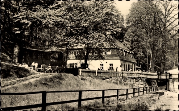 Postcard Bockau in the Erzgebirge, HOG computing house, Floßgraben