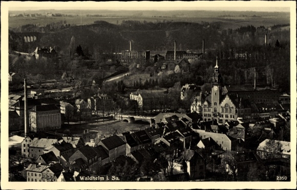 Postcard Waldheim in Sachsen, view of the town
