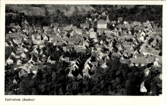 Postcard Epfenbach im Kraichgau Baden, aerial photograph