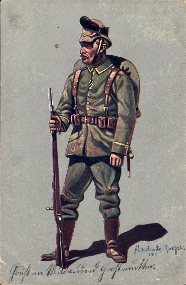 Kunstenaar Ak Lüschwitz Koreffski, K. Sächs. Bescherm voeten. Regt. Prins Georg nr. 108, onderofficier
