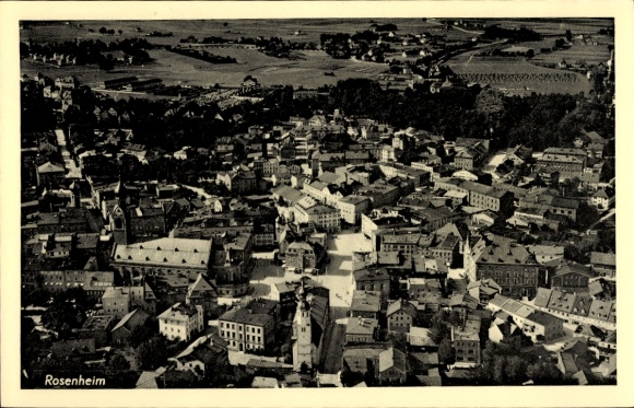 Postcard Rosenheim Upper Bavaria, aerial photograph