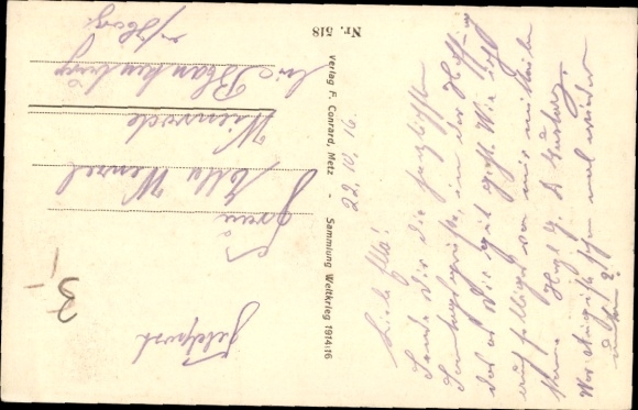 Postcard Schützengraben, French artilleryman firing an air torpedo