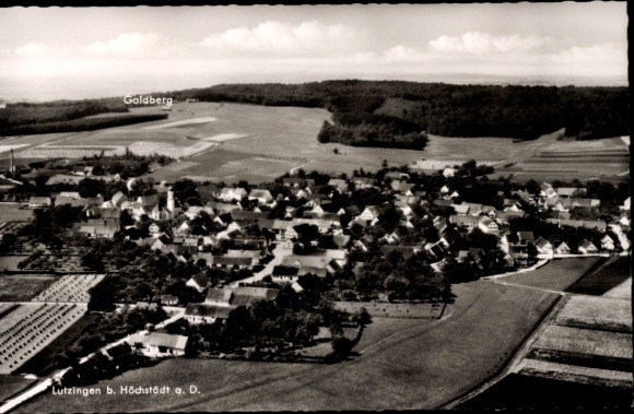 Postcard Lutzingen near Höchstadt on the Danube, aerial photograph