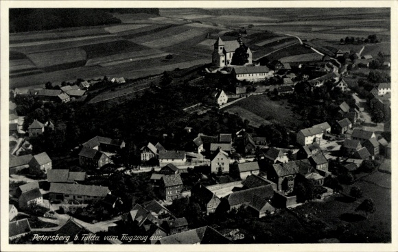Ak Petersberg in Hessen, Fliegeraufnahme