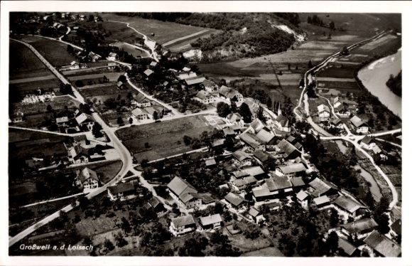 Postcard Großweil in Upper Bavaria, aerial photograph