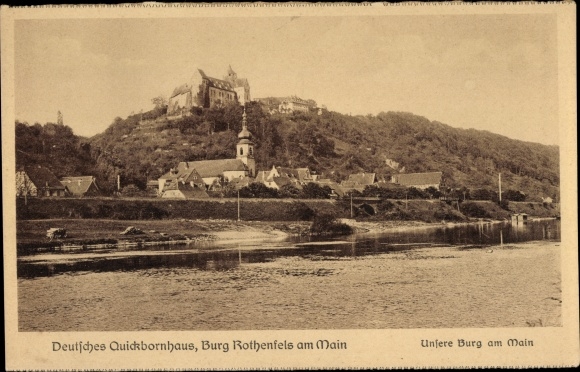 Postcard Rothenfels am Main Lower Franconia, German Quickbornhaus, Rothenfels Castle, Lower Castle am Main