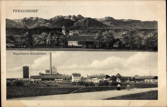 Postcard Pfraundorf Kinding in Upper Bavaria, Panorama, Paper Mill Redenfelden