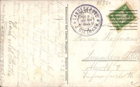 Postcard Görlitz in der Lausitz, Landeskrone, Sage