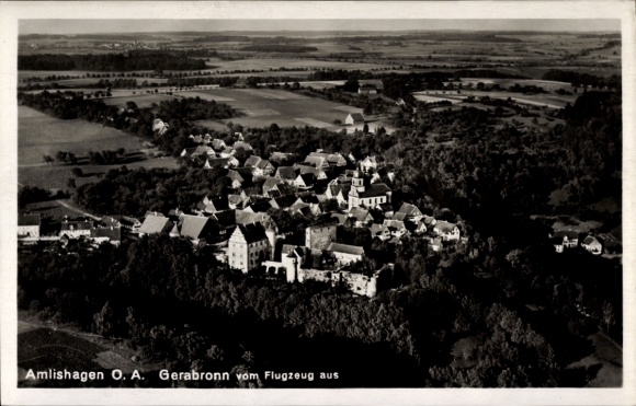 Postcard Amlishagen Gerabronn in Württemberg, aerial photograph