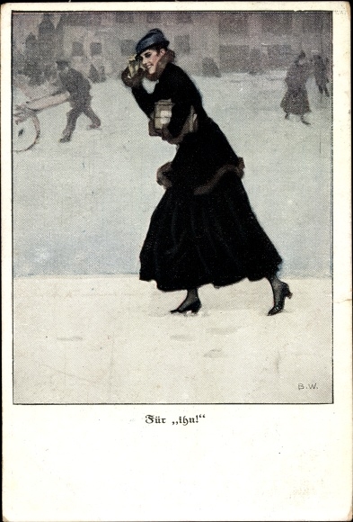 Artist PC Wennerberg, B., Woman sends a package for her husband, For him
