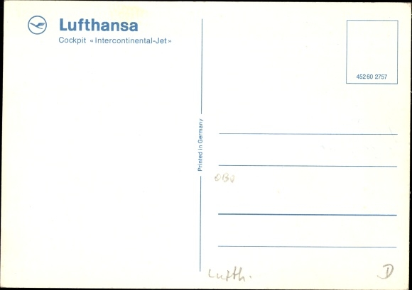 PC German passenger aircraft, Lufthansa, cockpit, Intercontinental Jet, pilots