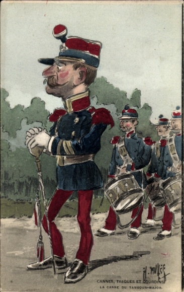 Künstler CPA Cannes, Triques et Gourdins, La Canne du Tambour-Major