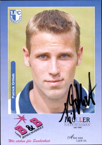 Autogrammkarte Fußballer Patrick Ortlieb, 1. FC Magdeburg, Autogramm