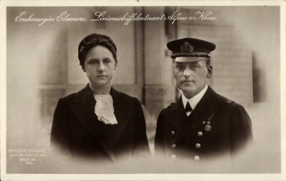 Ak Erzherzogin Eleonore von Habsburg Lothringen, Linienschiffsleutnant Alphons von Kloss