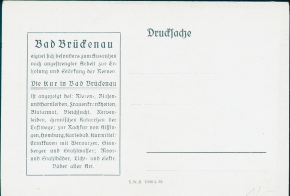 Maps Postcard Bad Brueckenau im Sinntal Unterfranken, Halle, Leipzig, Gemünden, Aschaffenburg