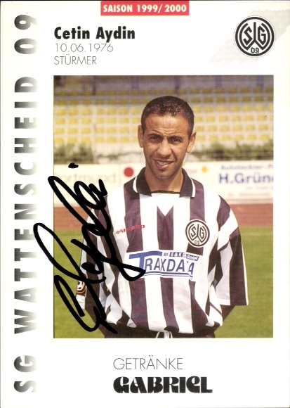Autograph card footballer Cetin Aydin, SG Wattenscheid 09, autograph