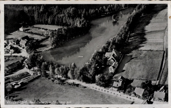 Ak Wildenheid Neustadt bei Coburg Oberfranken, Fliegeraufnahme