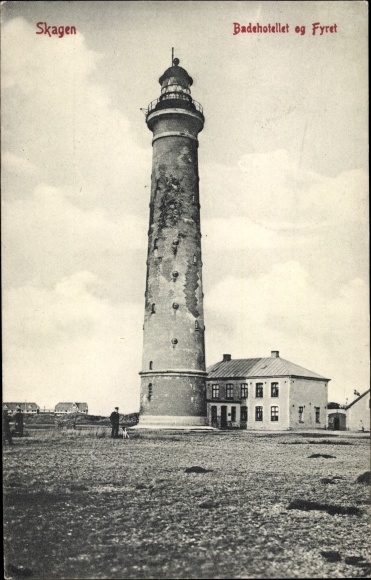 Postcard Skagen Denmark, Badehotellet og Fyret