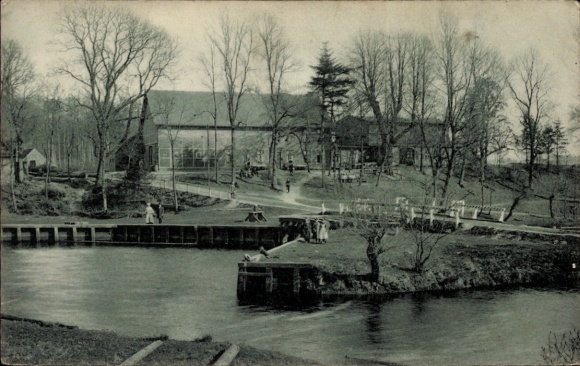 Postcard Hamburg Nord Barmbek, part of the Elbe and Alster banks, houses