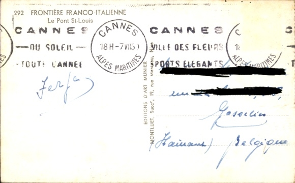 CPA Frontiere Franco-Italienne, Le Pont Saint-Louis