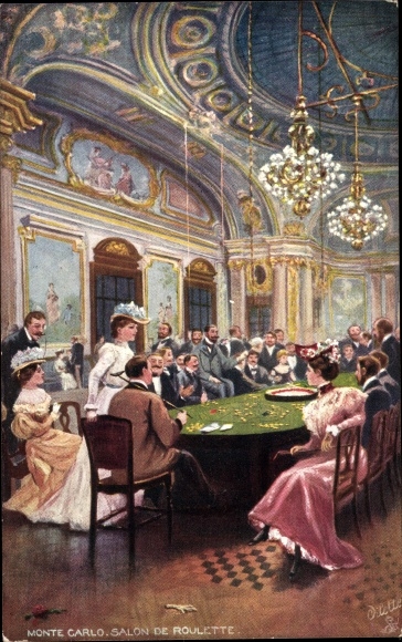 KP artysty Monte Carlo Monaco, Salon de Roulette, Spielsalon, Tuck 7053