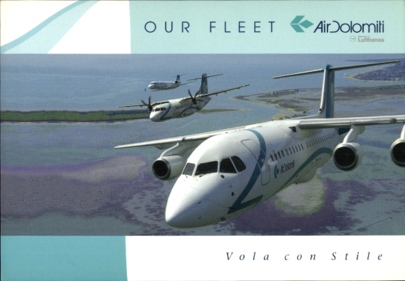 Postcard passenger aircraft Air Dolomiti, Lufthansa