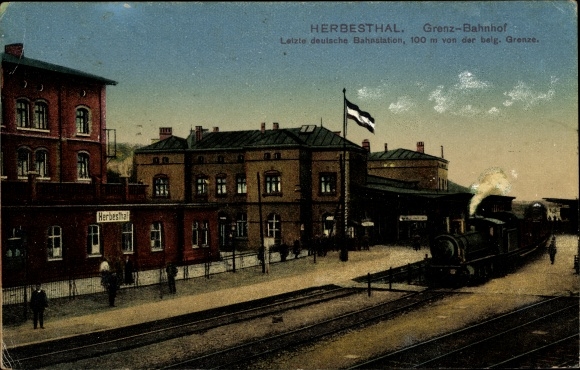 PC Herbesthal Lontzen Wallonia Liège, border station, track side, La Gare