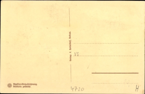Stone print Postcard Beckum in the district of Warendorf, Südstraße with Stephanuskirche