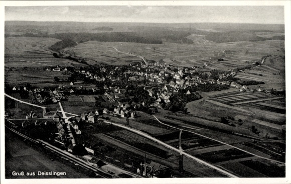 Postcard Deißlingen am Neckar, aerial photograph
