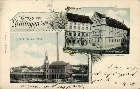 Chromo-Litho Dillingen an der Donau in Northern Swabia, seminary, power station