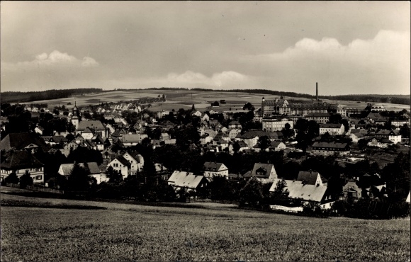 Postcard Grünhain in the Erzgebirge Saxony, partial view