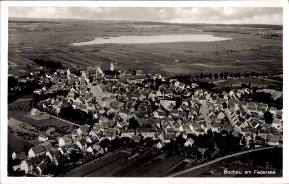 Ak Bad Buchau am Federsee Oberschwaben, Fliegeraufnahme