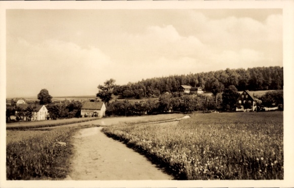 Ak Ohorn in Saksen, landschap, velden, pad, huizen, bos, jeugdherberg
