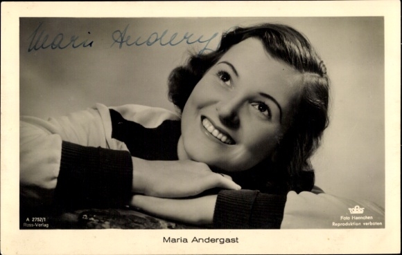 Ak Schauspielerin Maria Andergast, Portrait, Ross Verlag A 2752 1