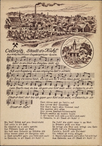 Lied Ak Oelsnitz Erzgebirge, Stadt d'r Kuhl' von Willy Kaufmann