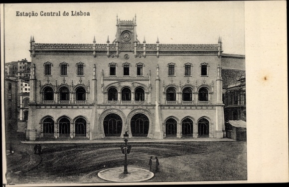 Postcard Lisbon Portugal, Estacio Central, View of the main train station