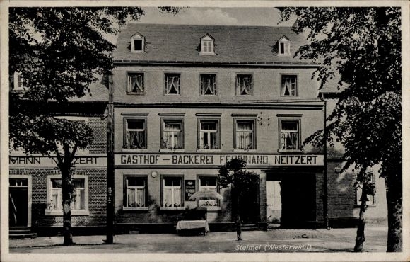 Postcard Steimel in the Westerwald, Hotel Pension, Bakery