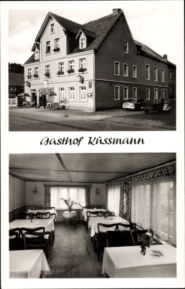 Postcard Wrexen Diemelstadt in the district of Waldeck-Frankenberg, Gasthof Kussman
