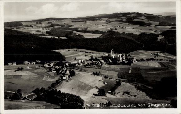 Postcard Sankt Märgen in the Black Forest, aerial photograph