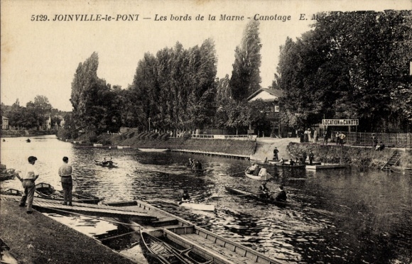 Ak Joinville le Pont Val de Marne, Ufer der Marne, Canotage
