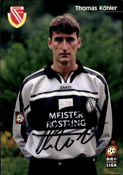 Autograph card footballer Thomas Köhler, Energie Cottbus, autograph