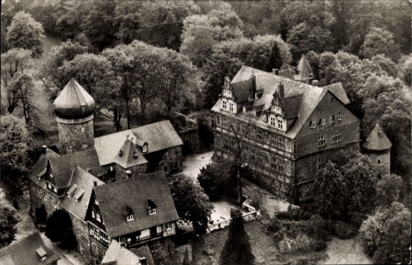 Postcard Friedewald, aerial view of the castle