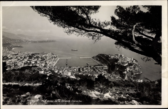 Ak Monaco, Vue prise de la Grande Corniche