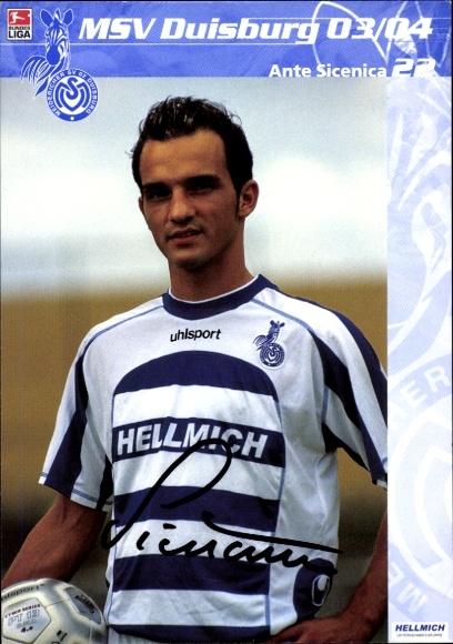 Autogrammkarte Fußballer Ante Sicenica, MSV Duisburg, Autogramm
